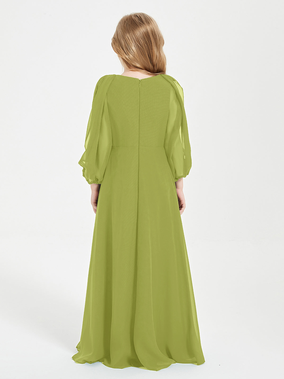 Long Sleeves Modest Junior Bridesmaid Dresses Clover